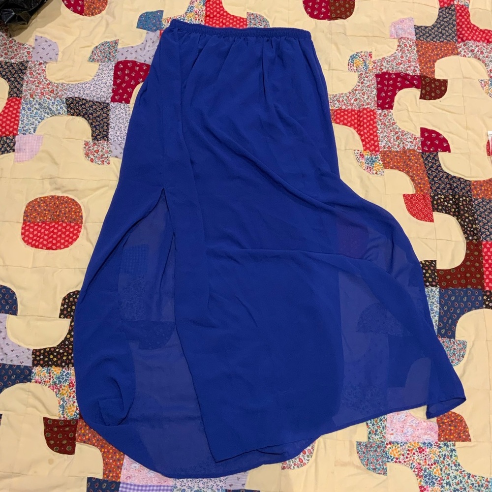 Forever 21 royal blue maxi skirt with side slit
